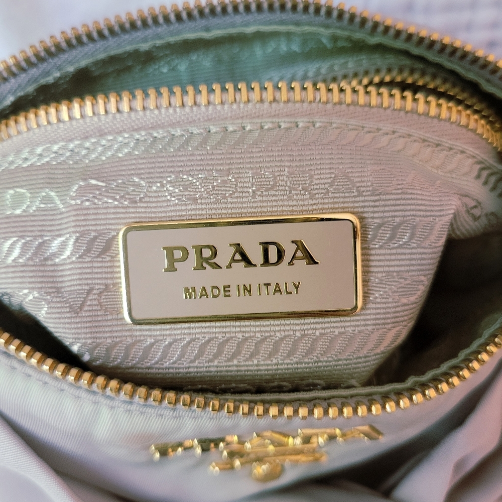 Authentic Prada Tessuto Fiocco Bow Bag - Beige Nylon Crossbody/Shoulder Bag - Picture 5 of 12